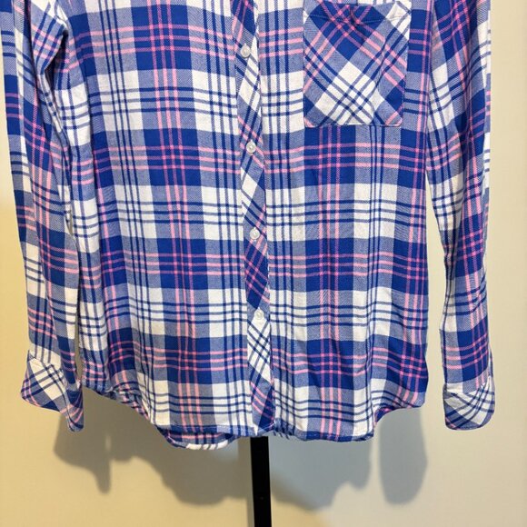 Rails Hunter White Candy Azure Plaid Long Sleeve Button Down Shirt - Picture 7 of 13